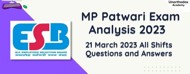 21 March 2023 MP Patwari Paper All Shifts Questions and Answers