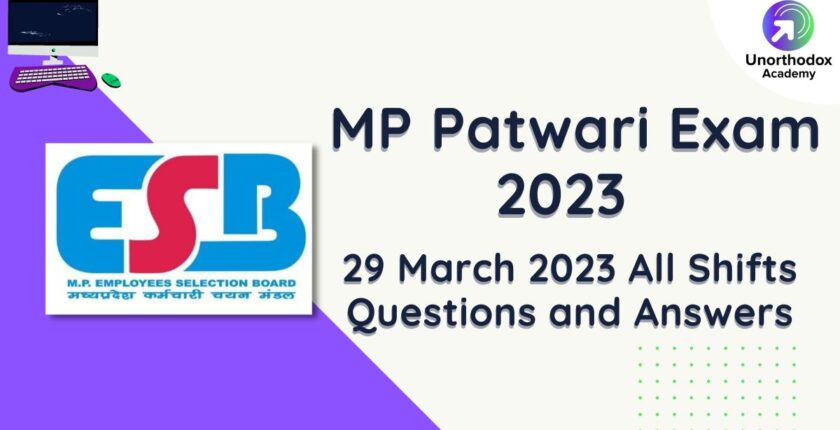 29 March 2023 MP Patwari All Shifts Questions and Answers