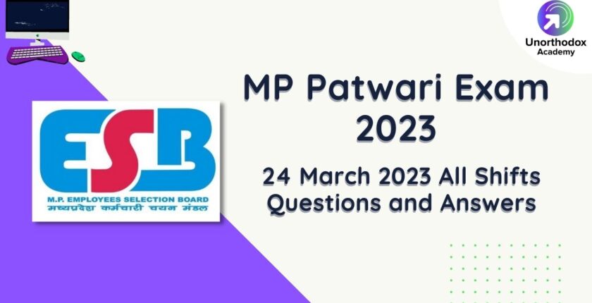MP Patwari 24 March 2023 All Shift Questions with Answer