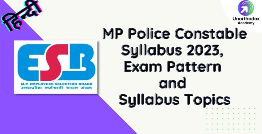 MP Police Constable Syllabus 2023, Exam Pattern and Syllabus Topics